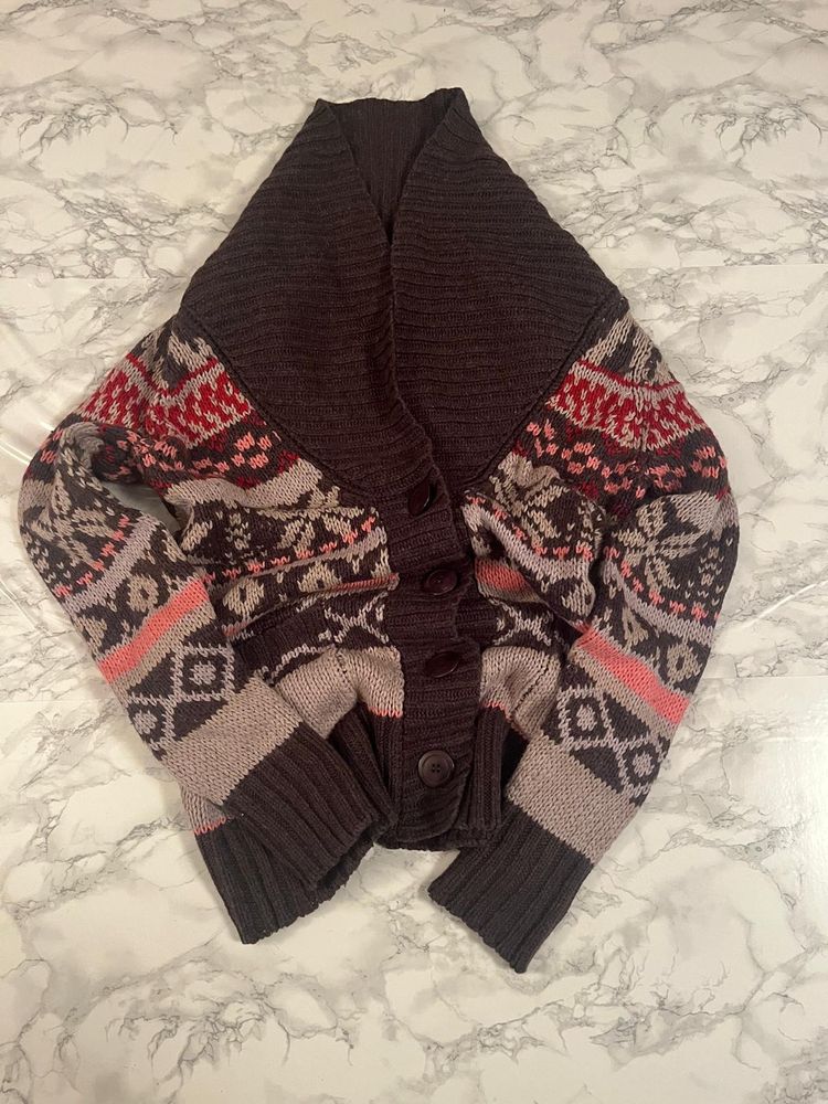 Patterned Knit Cardigan image 1